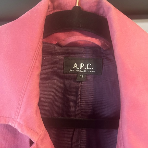 APC burgundy trench coat Sz 38 - Picture 3 of 5